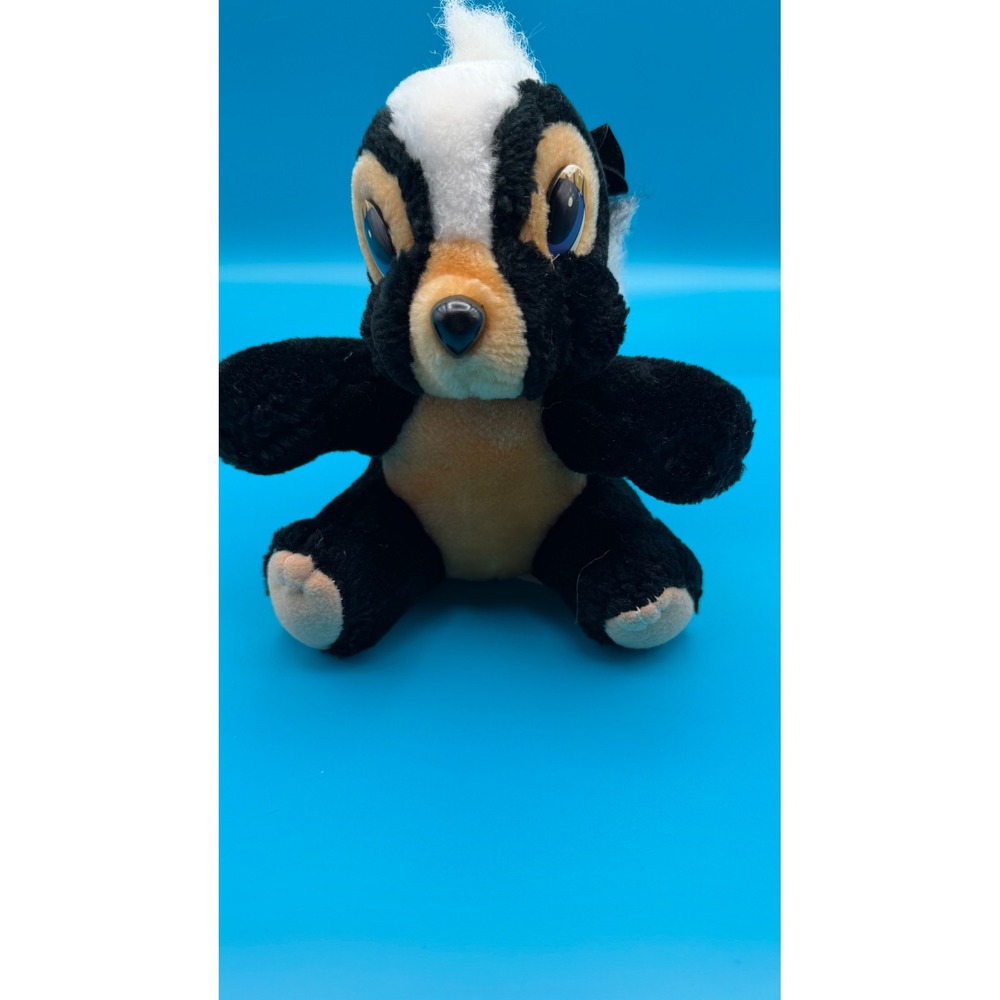 Disney Flower Skunk Plush Black White Excellent Vintage Collectable